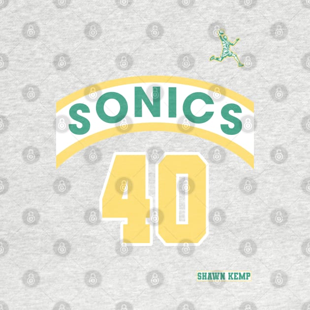 Shawn Kemp Retro Supersonics Jersey 90s Style Fan Art by darklordpug